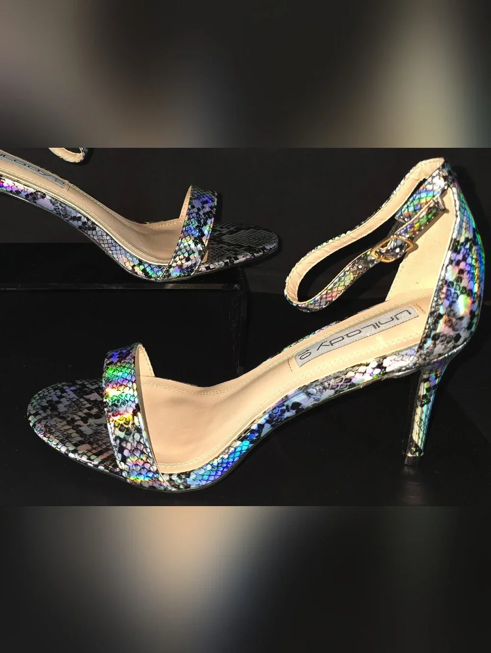 Unilady Holographic Snakeskin High Heel Sandals – Size 10 – New in Box